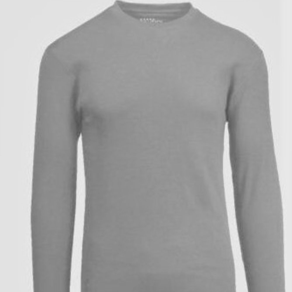 Galaxy By Harvic Grey Men's Long Sleeve Crew Neck Tee Small NWT